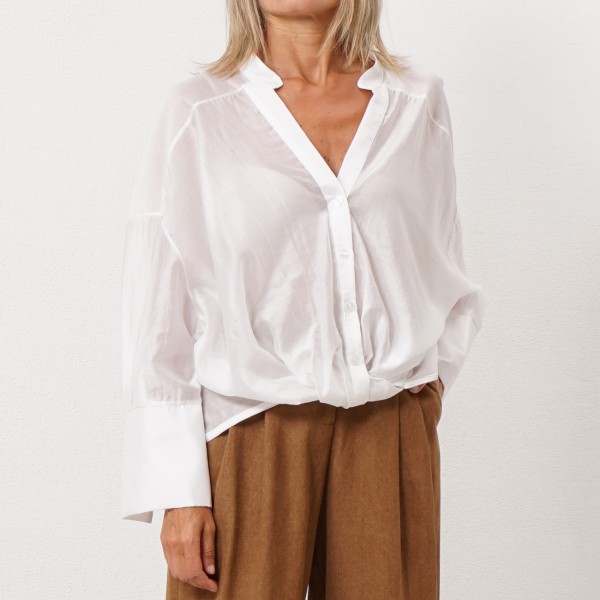 blusa transparente c/ pregas e arrepanhado