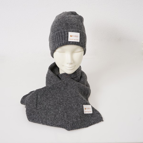 conjunto cachecol+gorro em tricôt (toque suave)