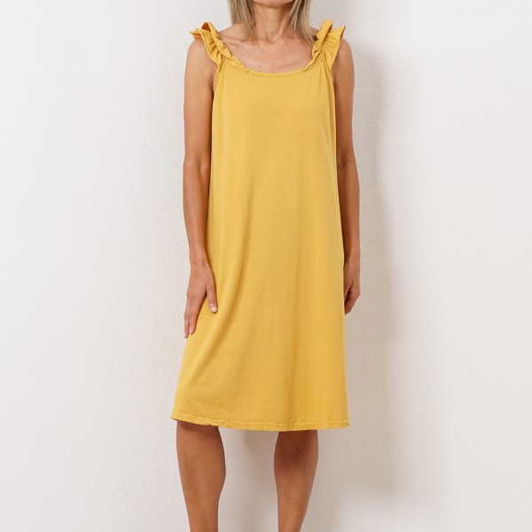 vestido em algodão c/ folhos