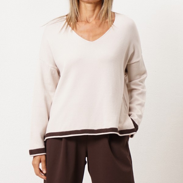 camisola de bico em tricôt