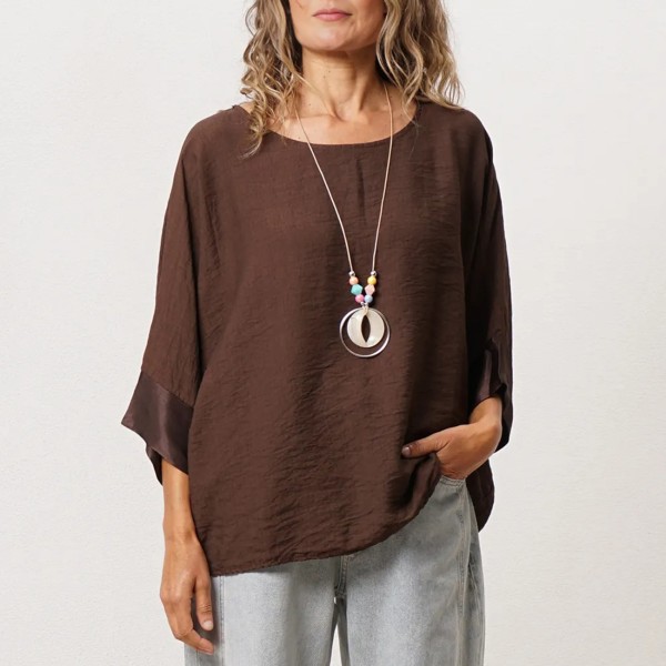 blusa c/ aplicações de cetim 