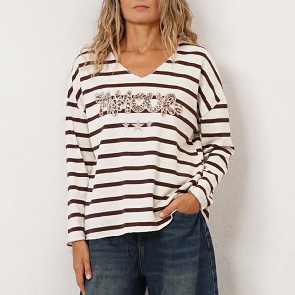 sweat de riscas c/ bordado
