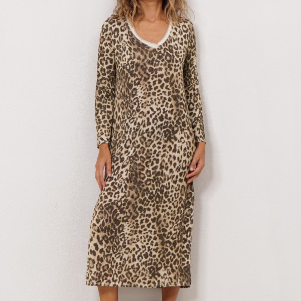 vestido (animal print) c/ lurex