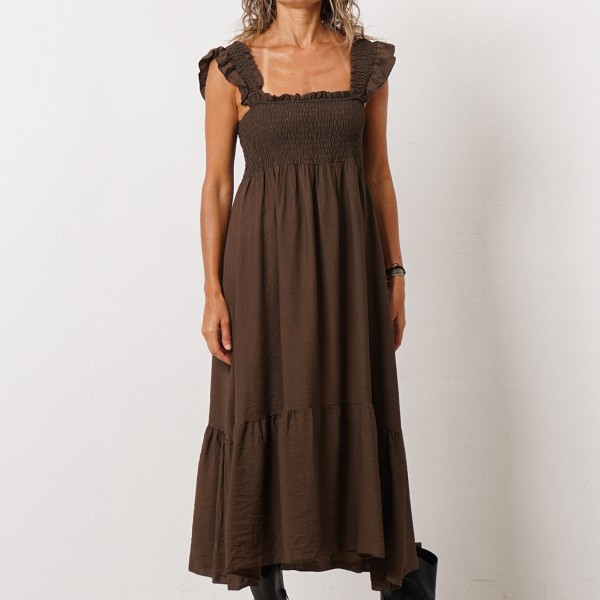 vestido c/elasticos em crepe