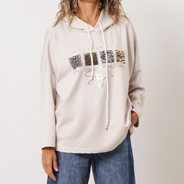 sweat de capuz c/ estampa