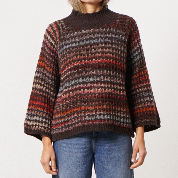 camisola em tricôt c/ lã (jacquard)