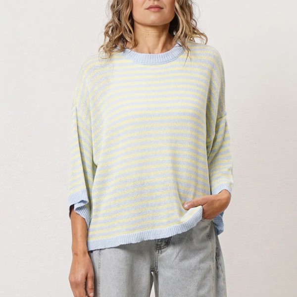 camisola de riscas em tricôt 