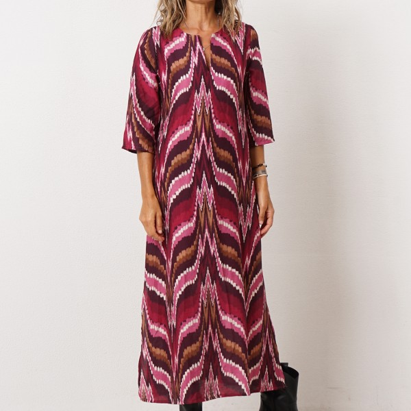 vestido evasé em crepe