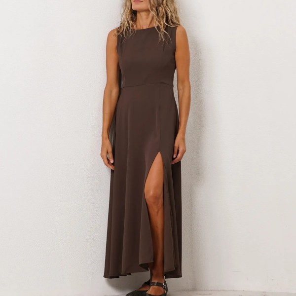 vestido em crepe c/ racha