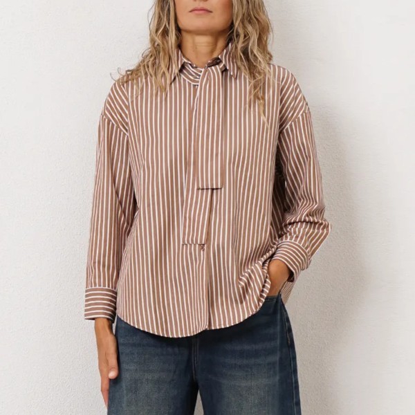 blusa de riscas c/ laço/gravata