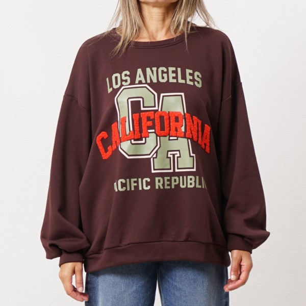 sweat em felpa  de algodão oversize c/ estampados