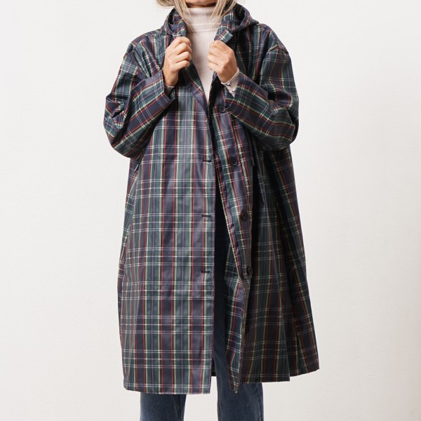 parka de xadrez ensebada (impermeável)