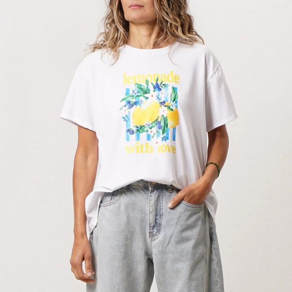 tshirt em algodão c/ elastano (estampa)