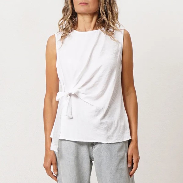 blusa em crepe c/ laço na cintura 
