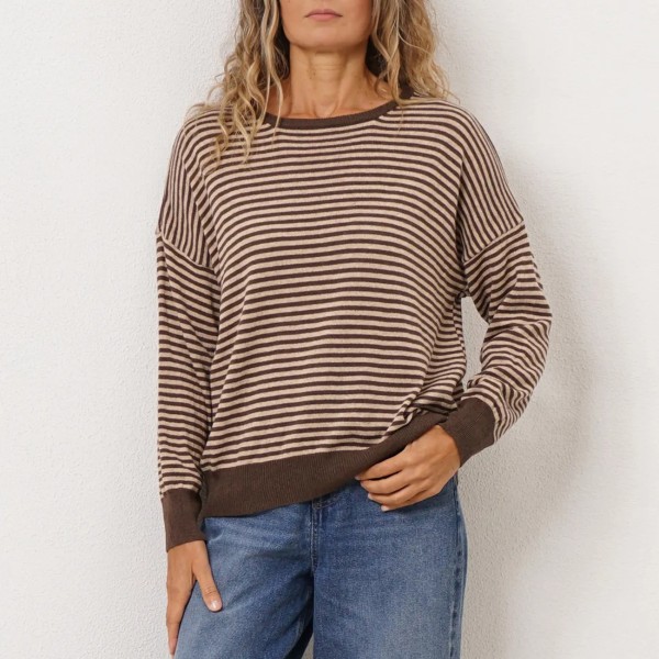 camisola de riscas em tricôt (jacquard)