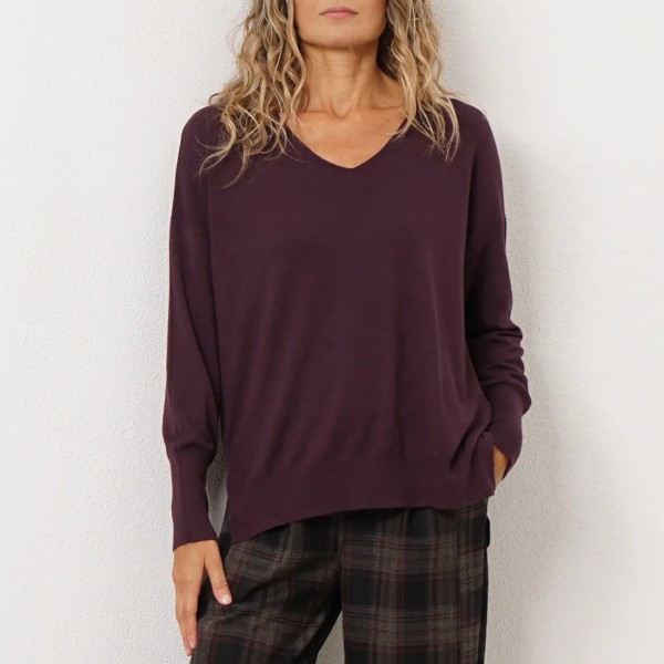 camisola de bico em tricôt c/ rachas