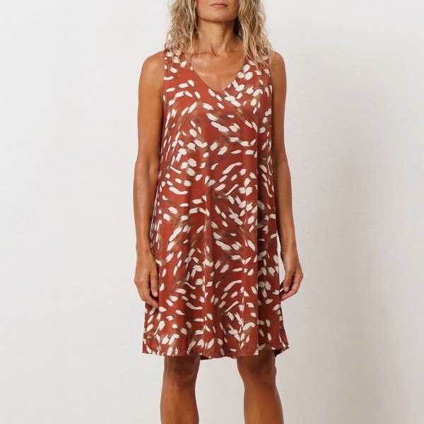 vestido estampado em malha fria