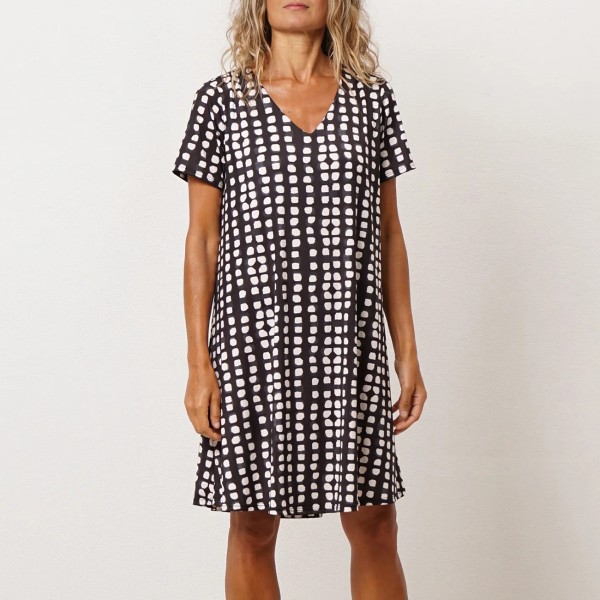 vestido estampado em malha fria