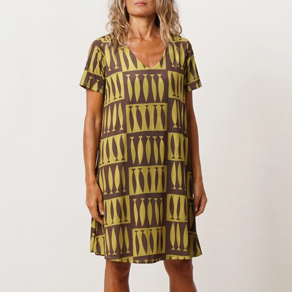 vestido estampado em malha fria