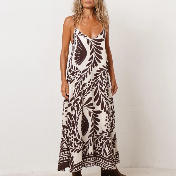 vestido em crepe estampado