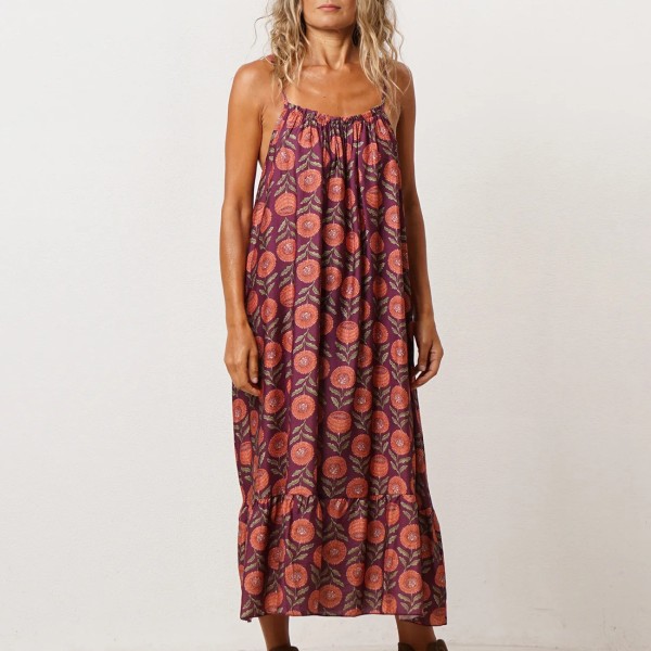 vestido estampado em viscose