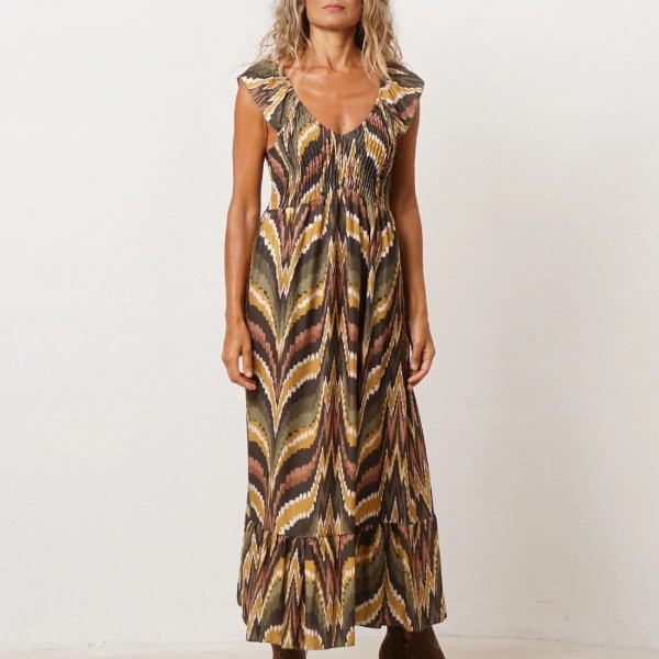 vestido em crepe c/franzidos