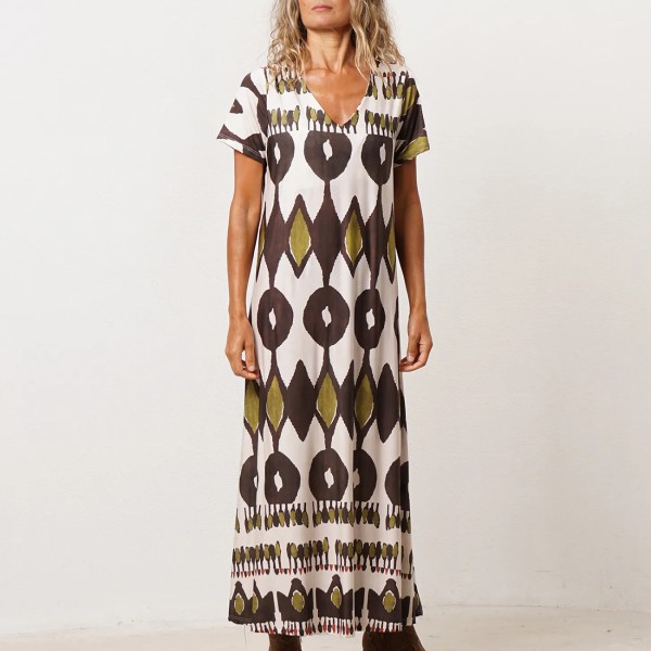 vestido estampado em malha fria