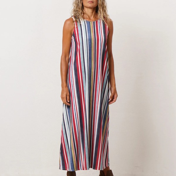vestido riscas em malha fria