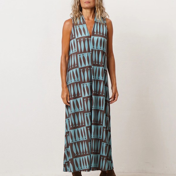 vestido estampado em malha fria