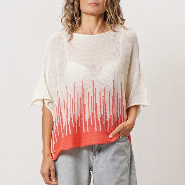 camisola em tricôt jacquard