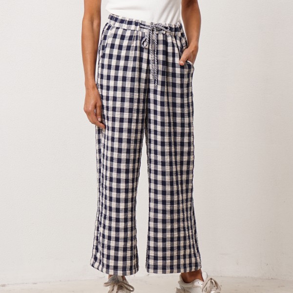 pantalonas padrão vichy c/ linho (premium)