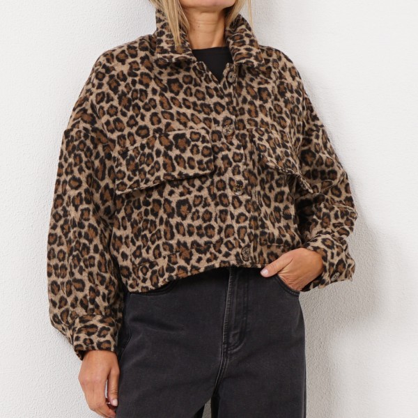 blusão c/ lã (animal print)