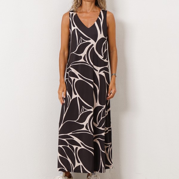 vestido evasé em malha fria