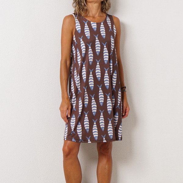 vestido evasé em malha fria