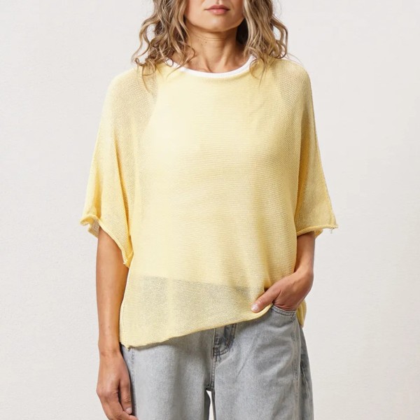 camisola em tricôt c/ algodão