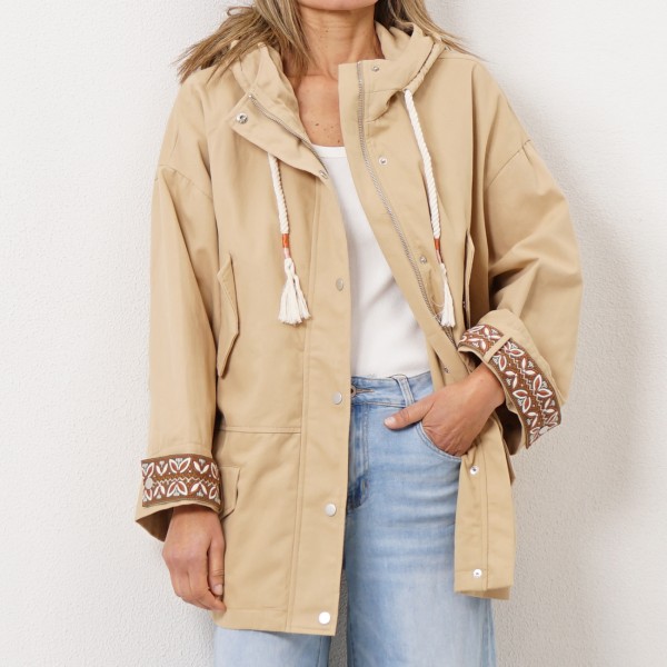 parka em tela 100% algodão c/ forro (premium)