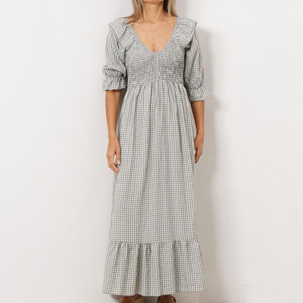 vestido c/ elásticos (vichy)