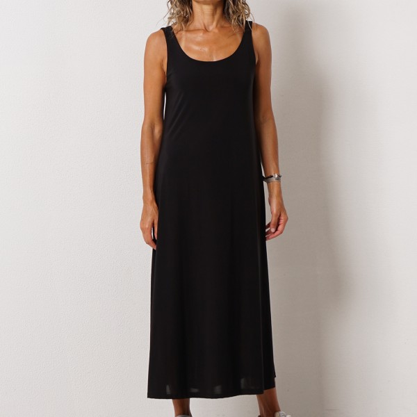 vestido evasé em malha fria