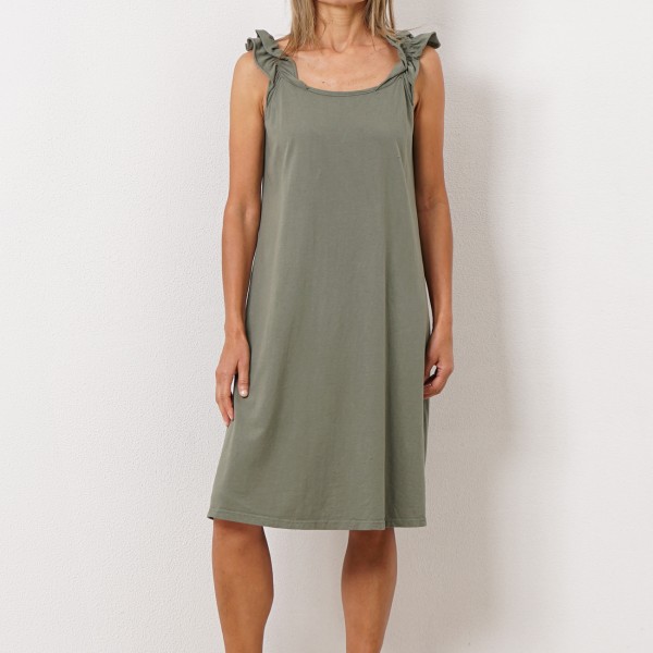 vestido em algodão c/ folhos