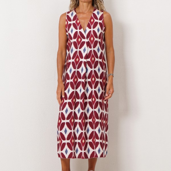 vestido evasé em crepe