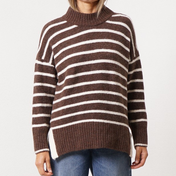 camisola em tricôt jacquard