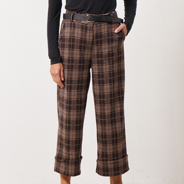 pantalonas de xadrez c/ dobra