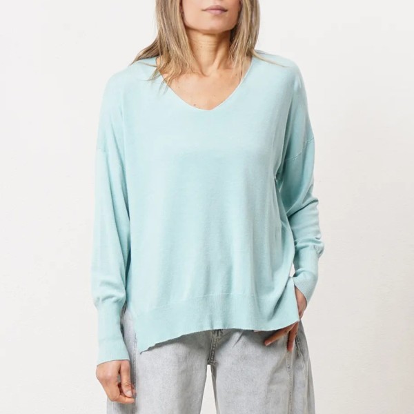 camisola de bico em tricôt c/ rachas