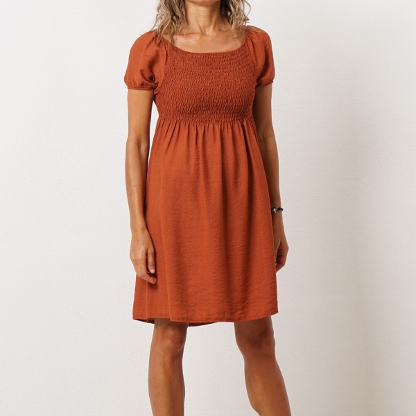 vestido c/ elasticos em crepe